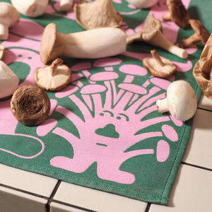 Mushrooms Woven Cotton Tea Towel