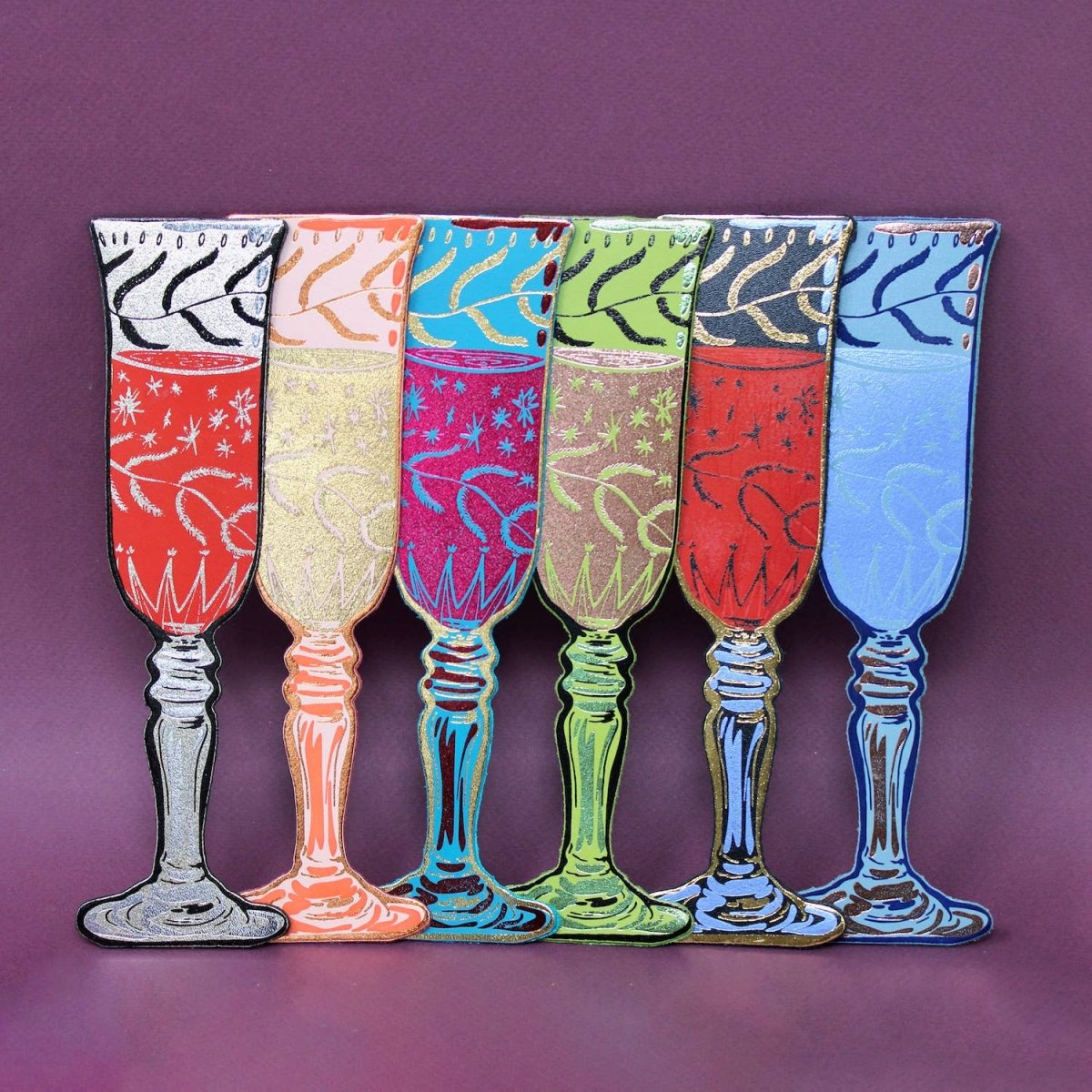 Wine Glass Bookmark: Black