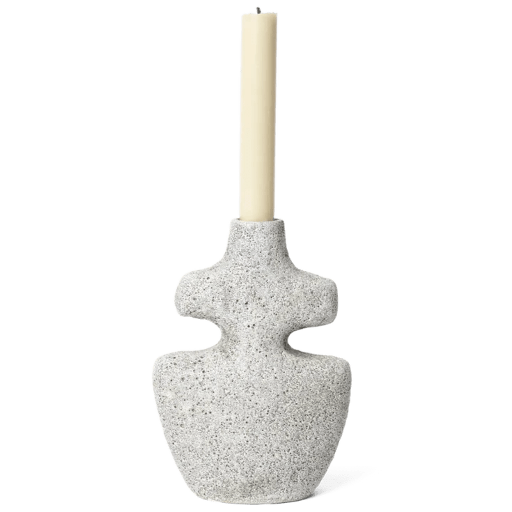 Yara Candle Holder - Medium - Grey Pumice