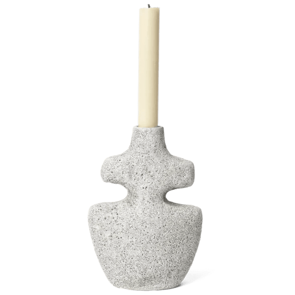 Yara Candle Holder - Medium - Grey Pumice