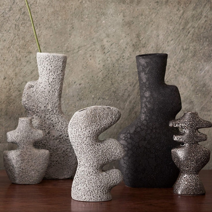 Yara Candle Holder - Medium - Grey Pumice