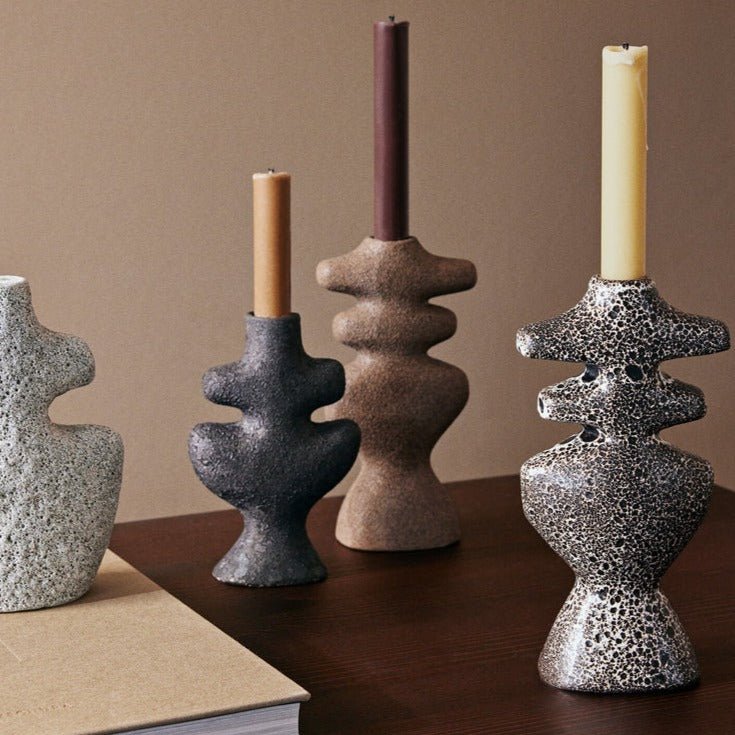 Yara Candle Holder - Large -  Dark Sand