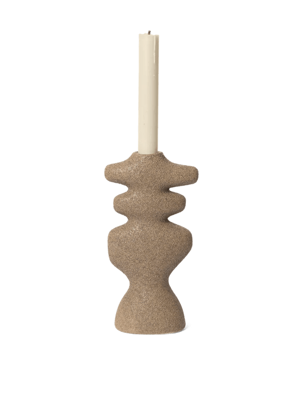 Yara Candle Holder - Large -  Dark Sand