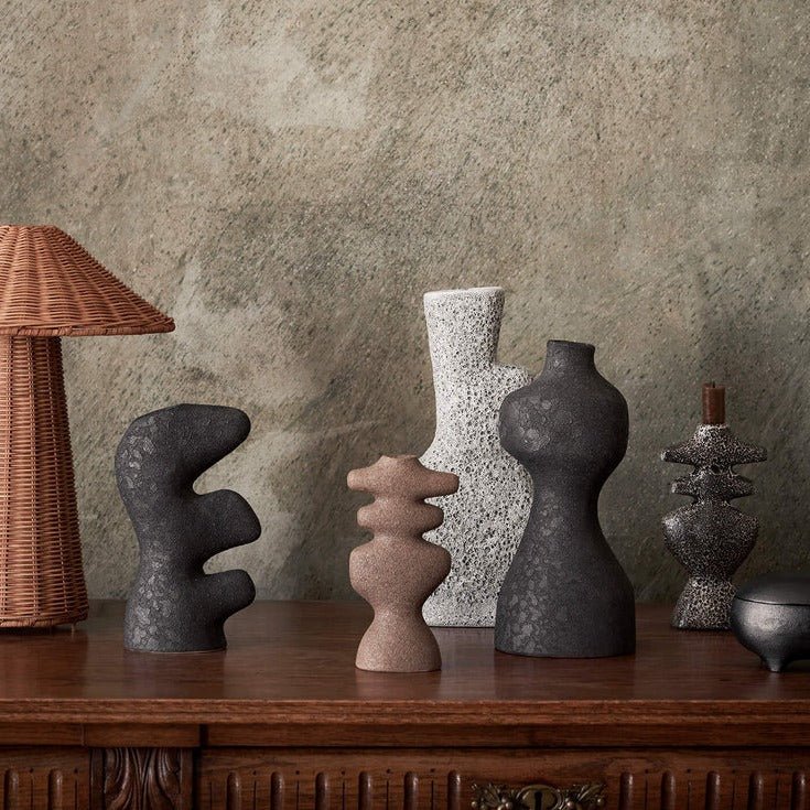 Yara Candle Holder - Large -  Dark Sand