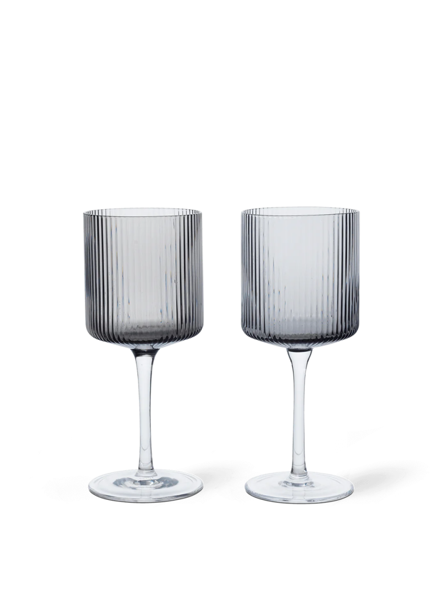 Ripple Wine Glasses - Smoked Grey
