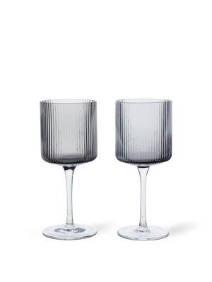 Ripple Wine Glasses - Smoked Grey