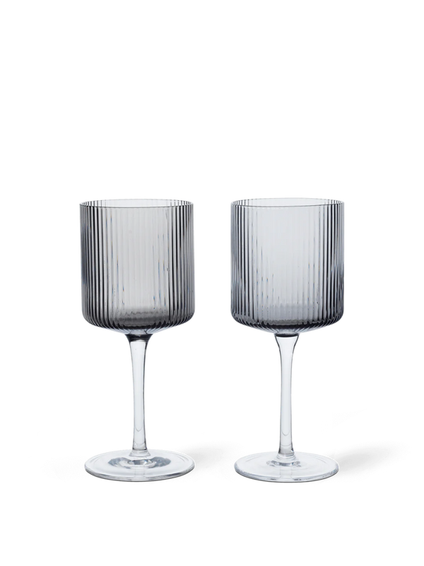 Ripple Wine Glasses - Smoked Grey