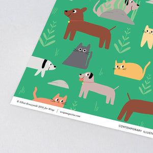 'Cats & Dogs' Gift Wrap