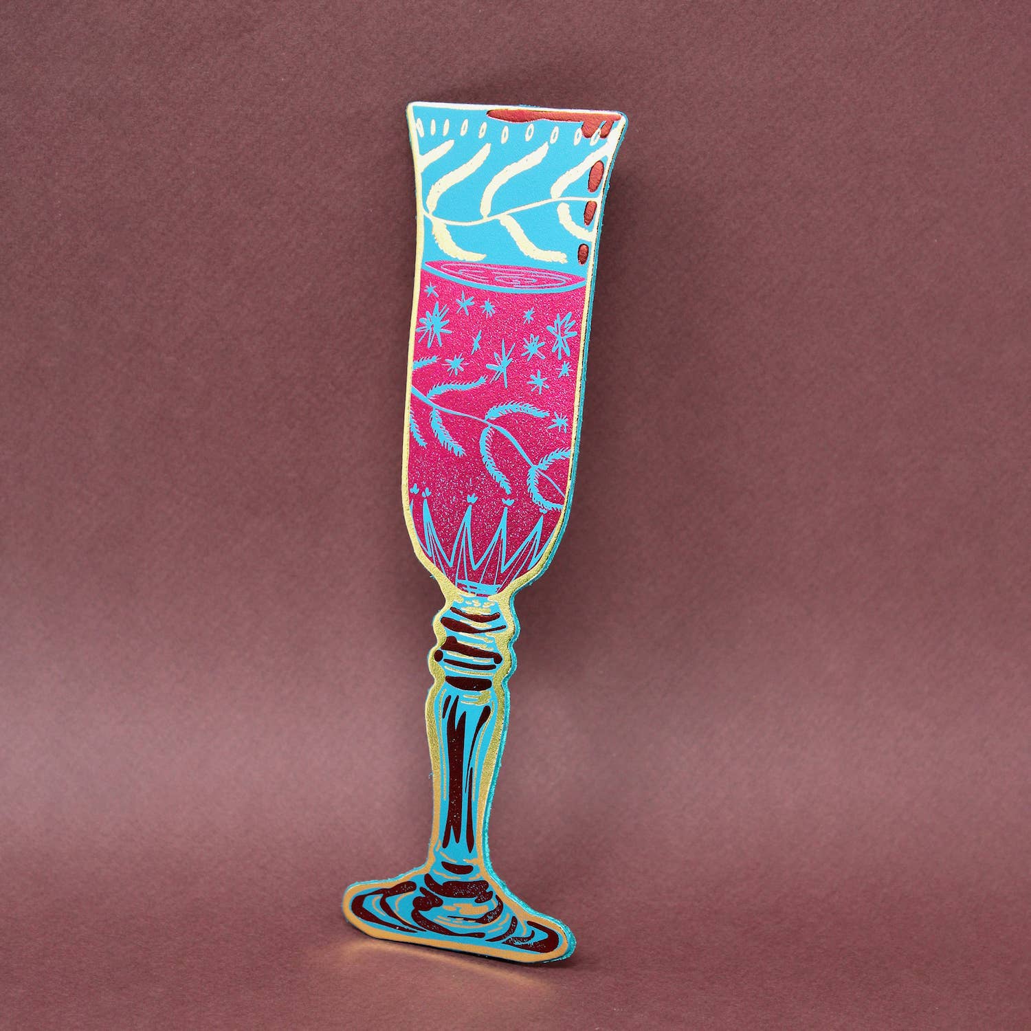 Wine Glass Bookmark: Black