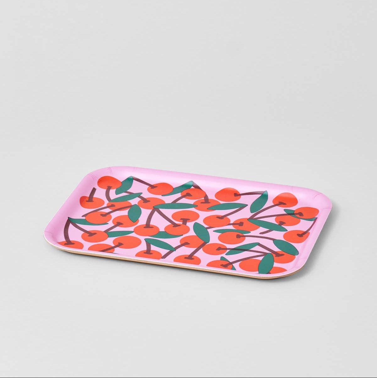 Cherries Pink Serving Tray (Small)