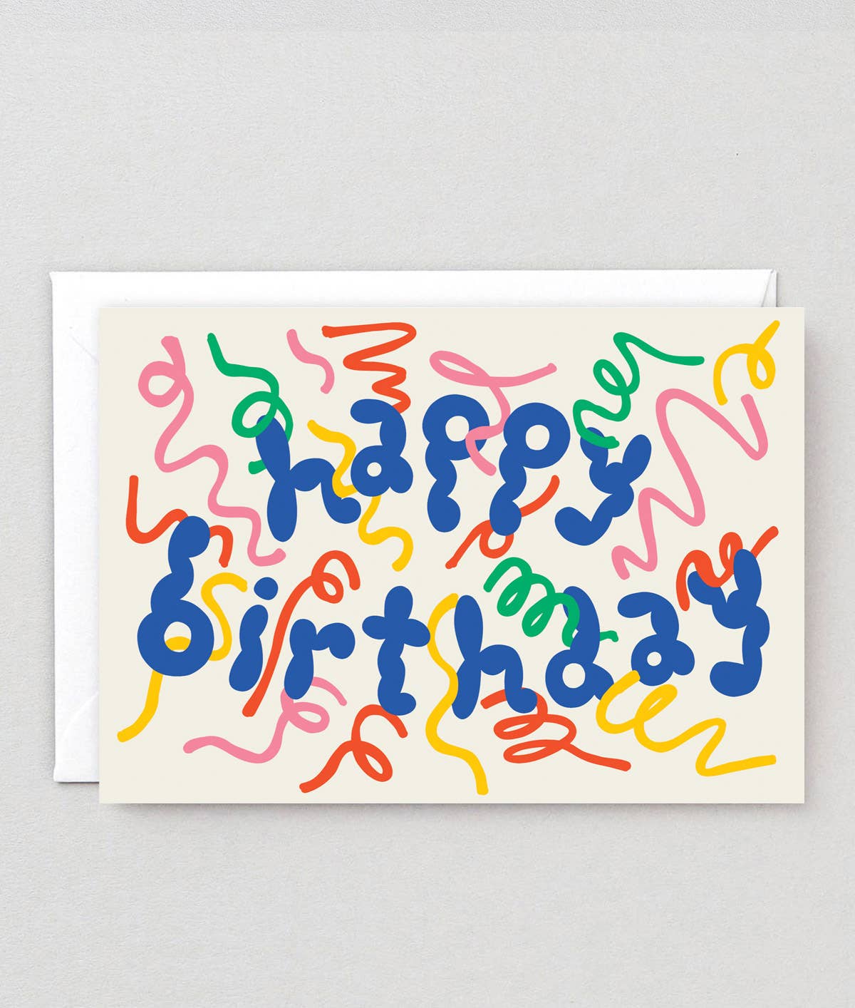 'Happy Birthday Streamers' Embossed Greetings Card
