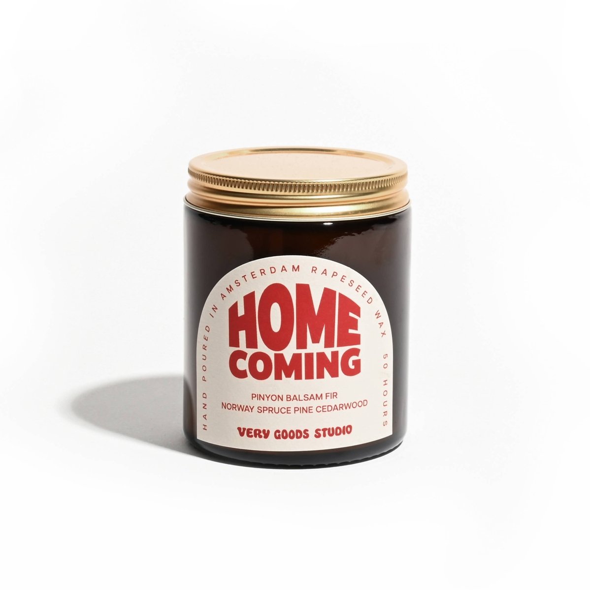 HOME COMING Rapswachskerze / 170 ml / 45-50 Stunden Braunes Glasgefäß