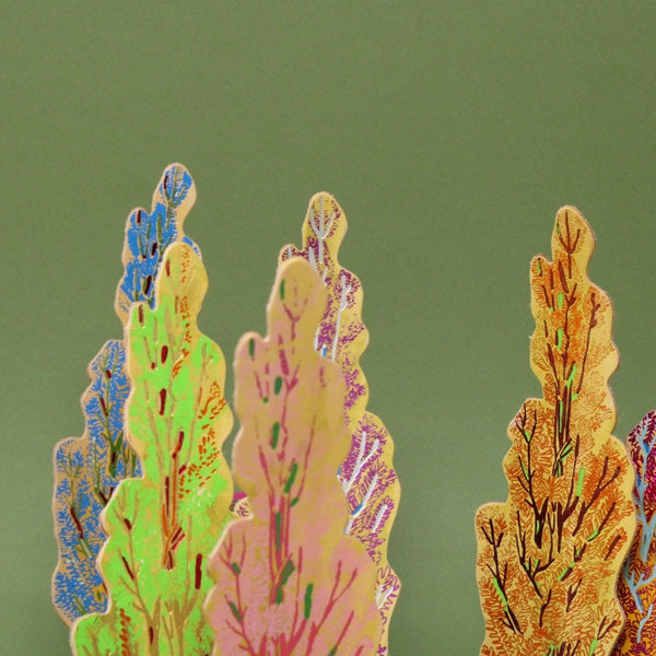 Hand Painted Tree Hugger Leather Bookmark