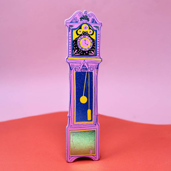 Grandfather Clock Bookmark: Hot Pink