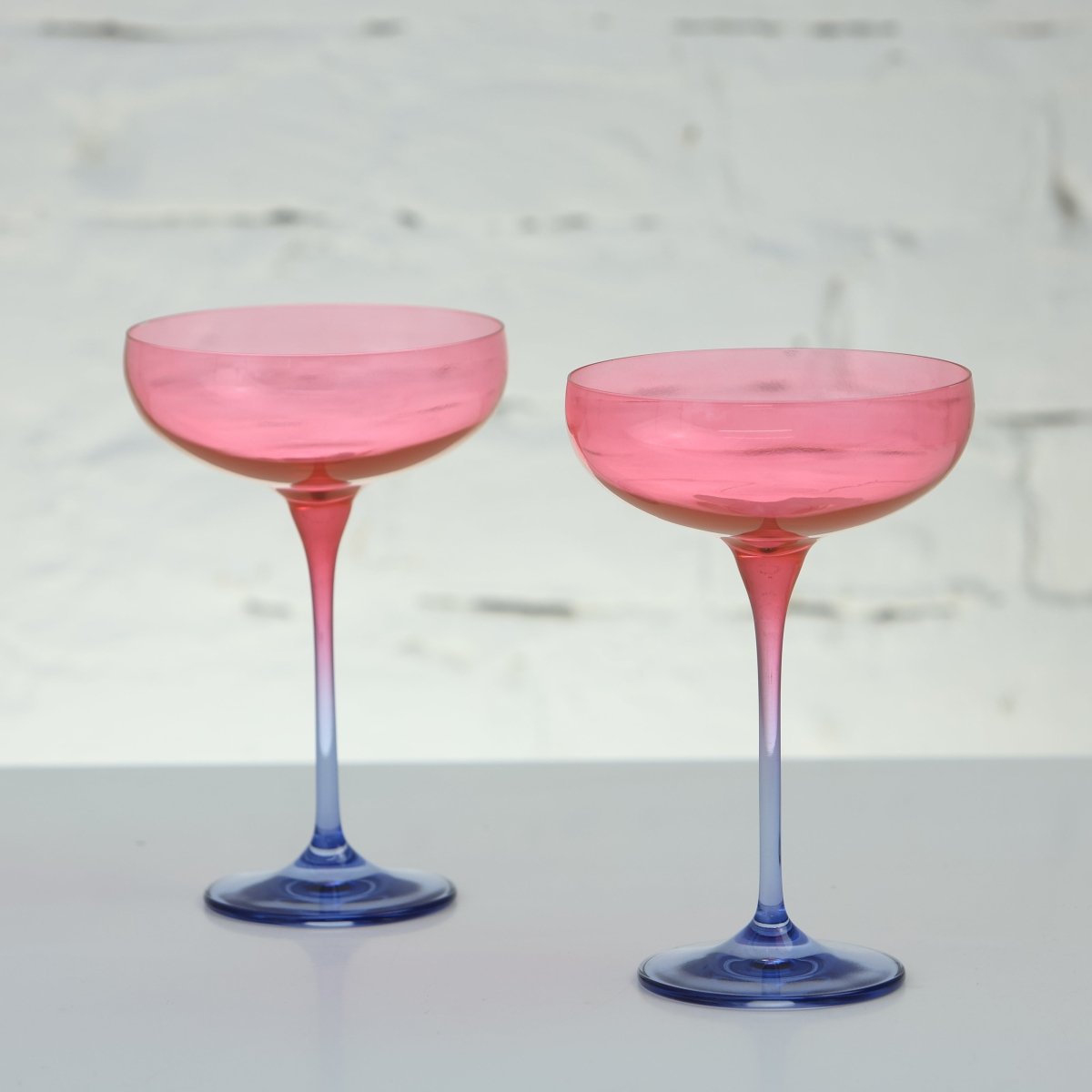 Coloured Cocktail Glasses, Set of 2, Eros & Neptune
