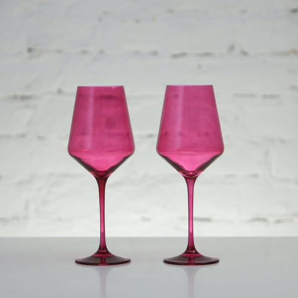Coloured Wine Glass, Set of 2, Black Cherry