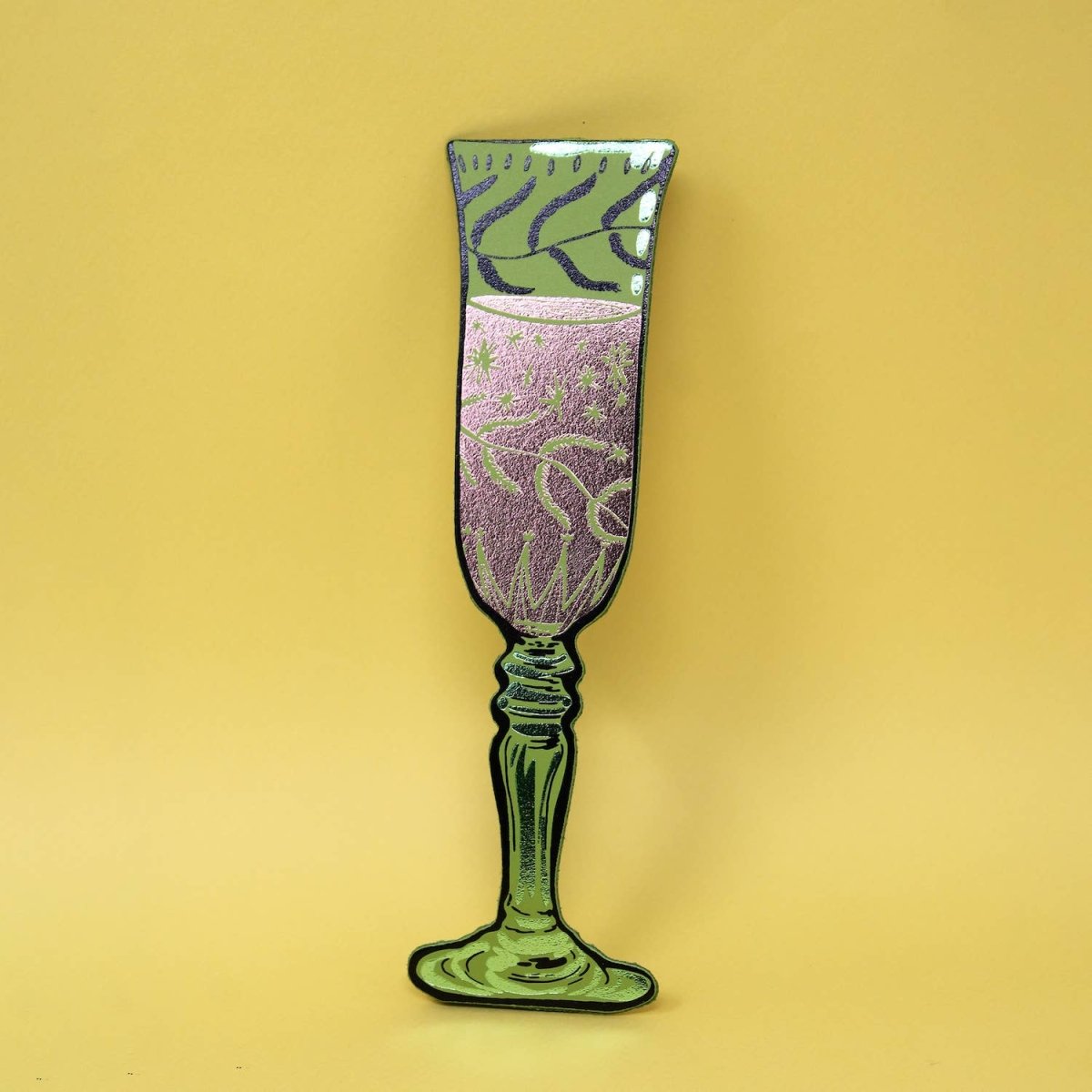 Wine Glass Bookmark: Black