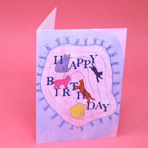 Happy Birthday Cats Greetings Card