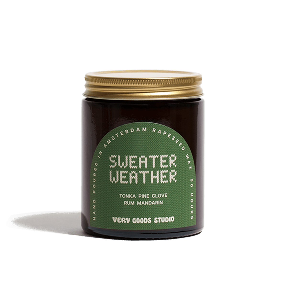 SWEATER WEATHER Rapswachskerze / 170 ml / 45-50 Stunden Braunes Glasgefäß