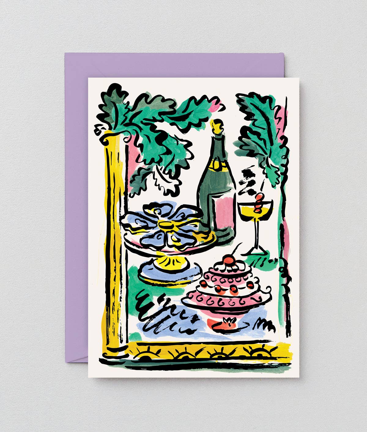 Birthday Champagne & Oysters Greetings Card