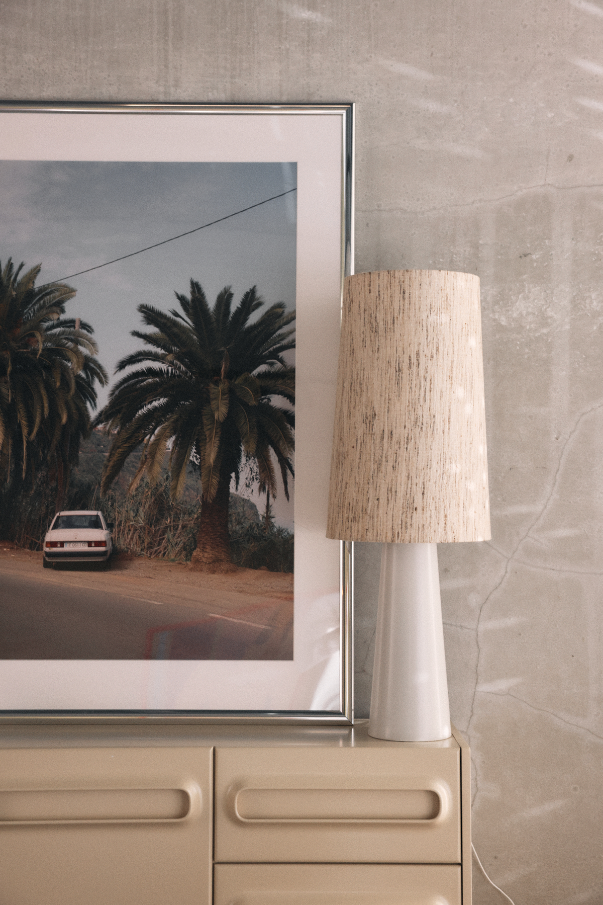 Cone Lamp Shade silk, Natural, Ø36cm x h58cm
