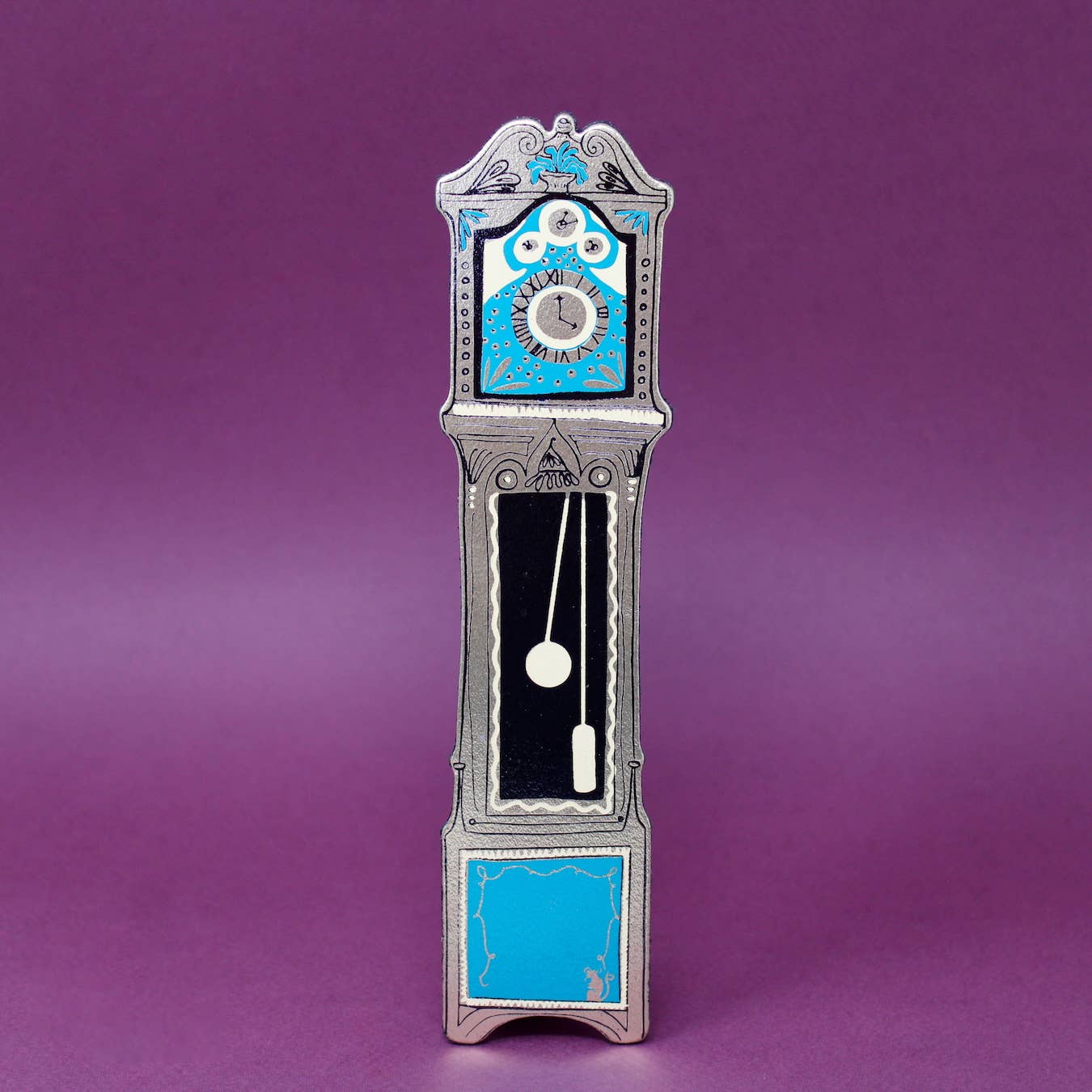 Grandfather Clock Bookmark: Cornflower