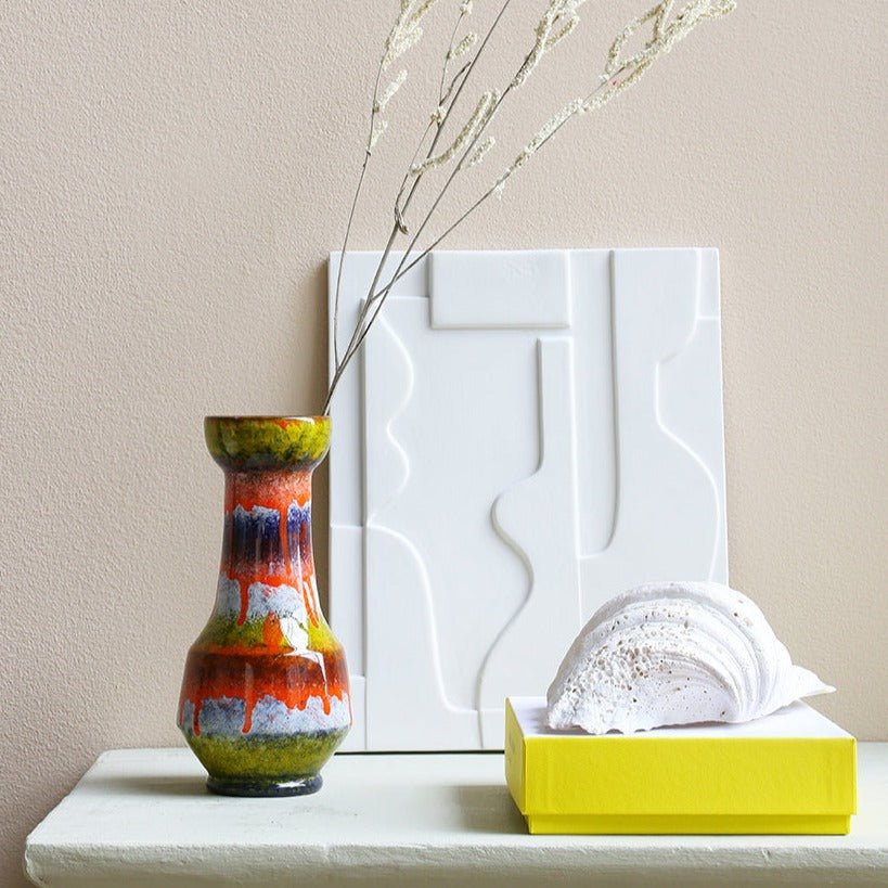 Ceramic Wall Art Panel Matt White