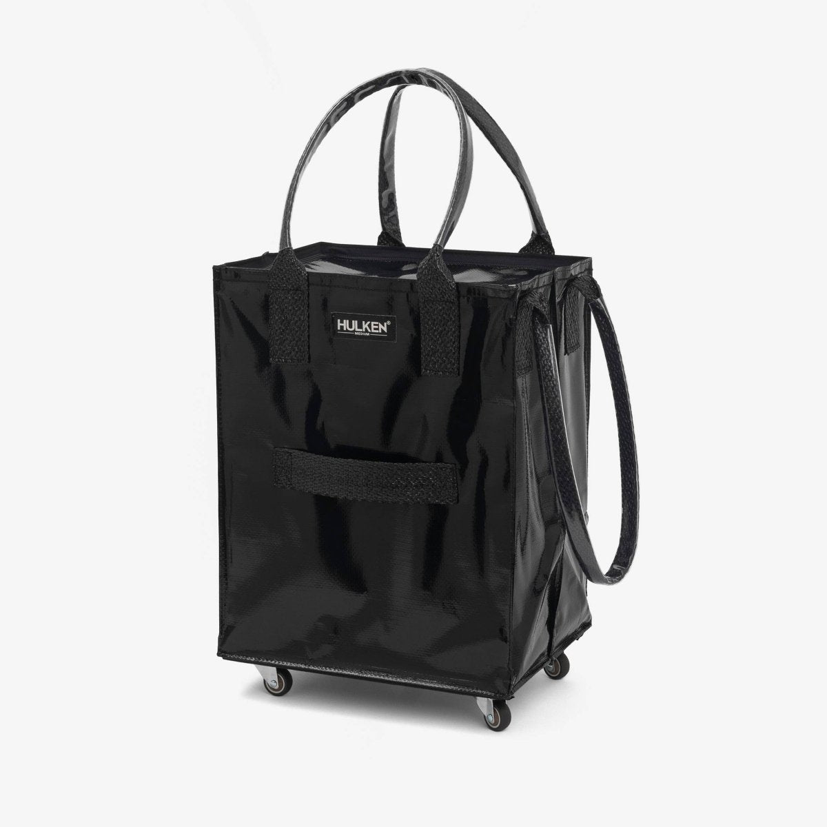 Hulken Medium Black Bag with adjustable straps and spacious interior, ideal for everyday use and stylish carrying.