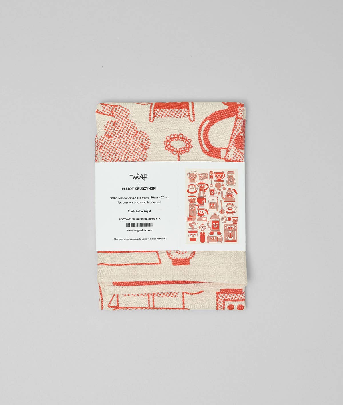 Kaffeezeit Geschirrtuch Rot/Beige