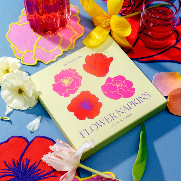 Flower Cocktail Napkins - Set Of 4