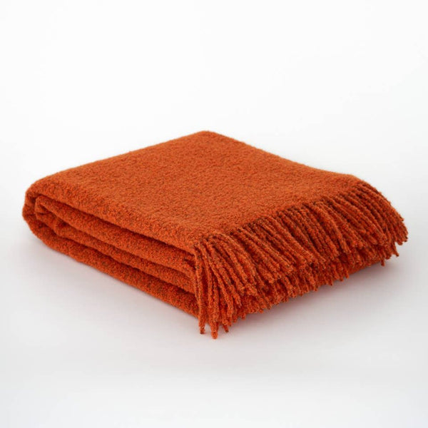 Paris Bouclé Wool Throw - Orange
