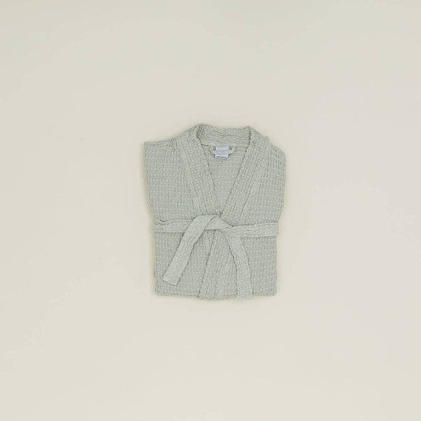 Simple Waffle Bathrobe - Sage: Small