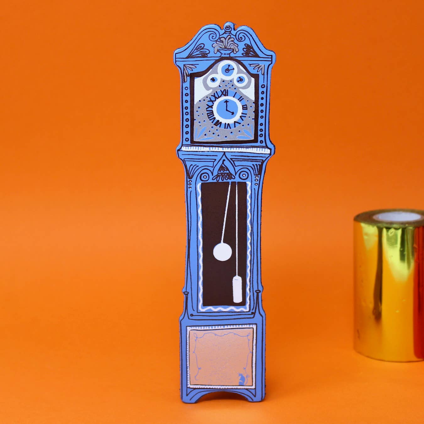 Grandfather Clock Bookmark: Hot Pink