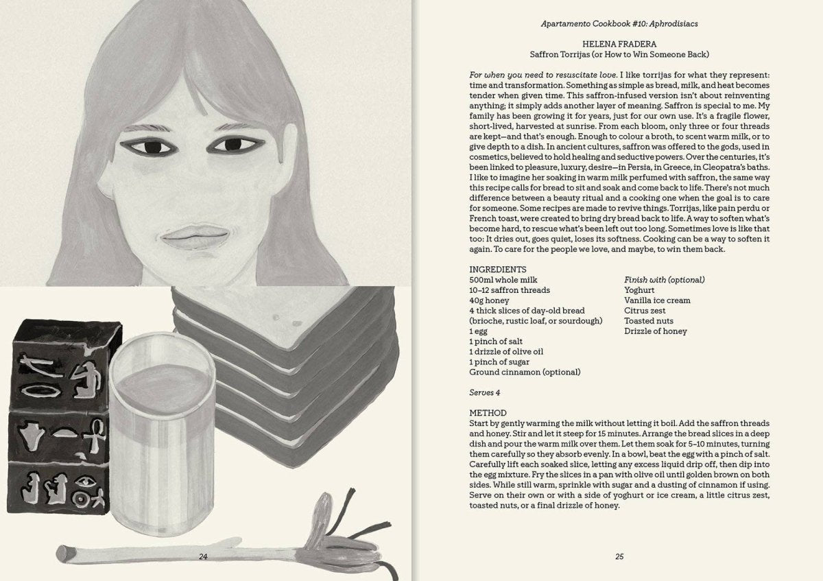 Apartamento Cookbook #10: Aphrodisiacs book cover featuring vibrant illustrations related to romantic and sensual recipes.