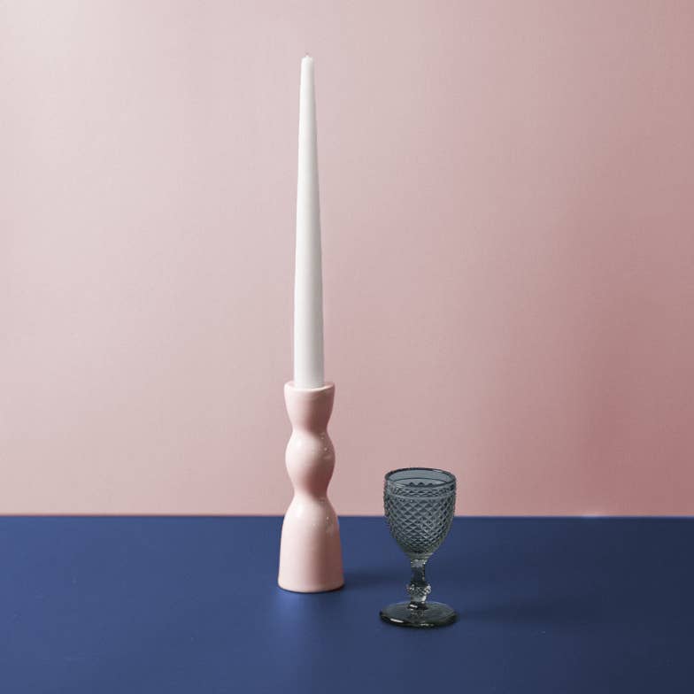 Wave Candleholder Low - Blush