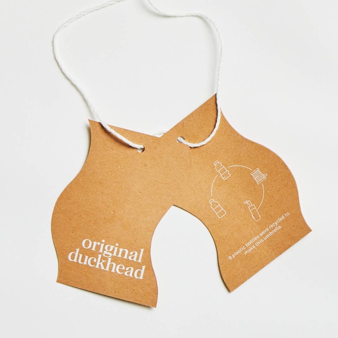 Black Grid Pattern Eco-Friendly Duck Handle Umbrella