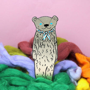 Bear Bookmark: Gold