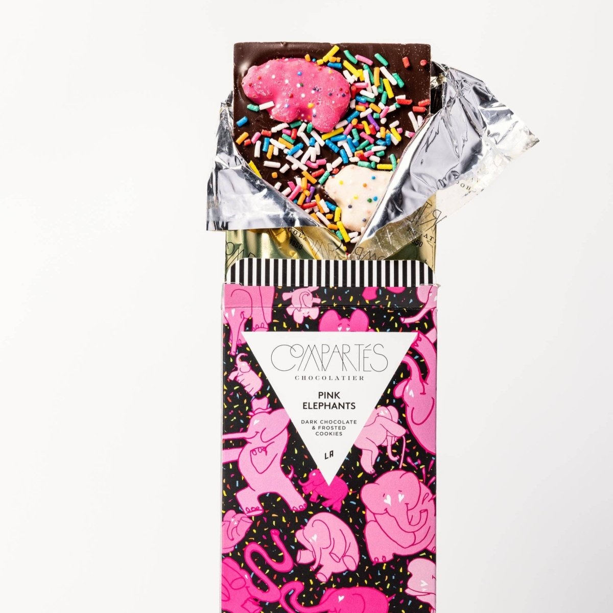 Zartbitterschokoladenriegel „Pink Elephants Animal Cookies“