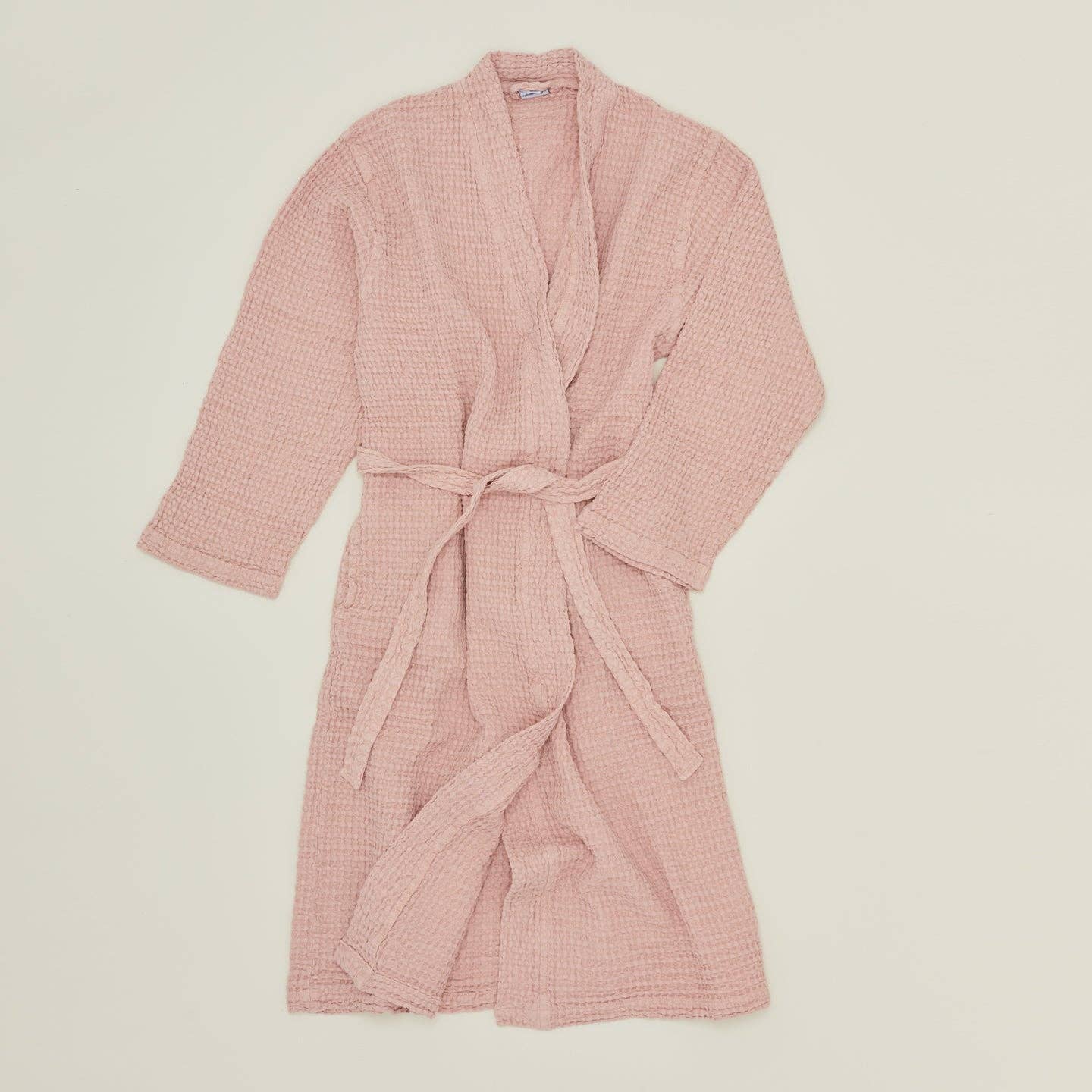 Simple Waffle Bathrobe - Blush: Large