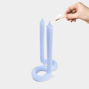 Twist Candle Sticks by Lex Pott, 9.5" Tall, Light Lavender