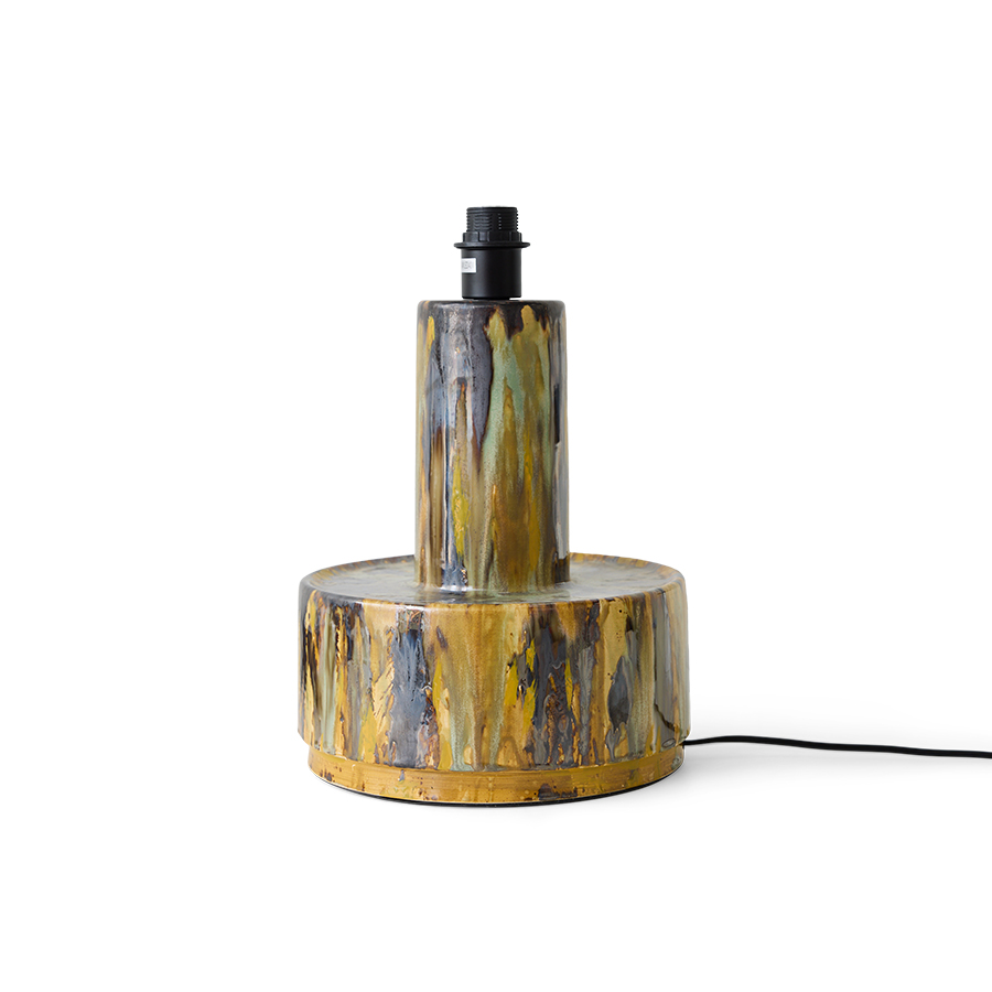 Ceramic lamp base reactive green