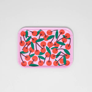 Cherries Pink Serving Tray (Small)
