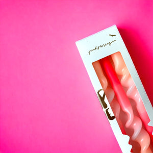 Dip Dye Swirl Candles - Set of 3 - Flamingo Wedding