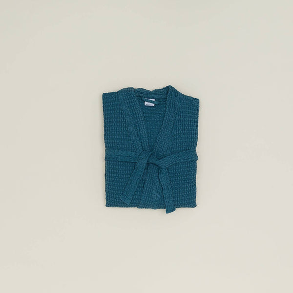 Simple Waffle Bathrobe - Peacock: Large