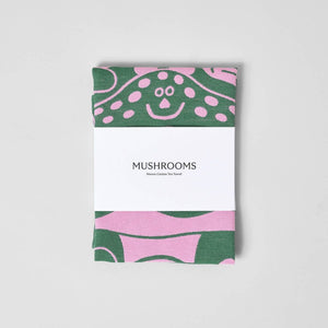 Mushrooms Woven Cotton Tea Towel
