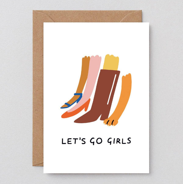 Let's Go Girls Greetings Card