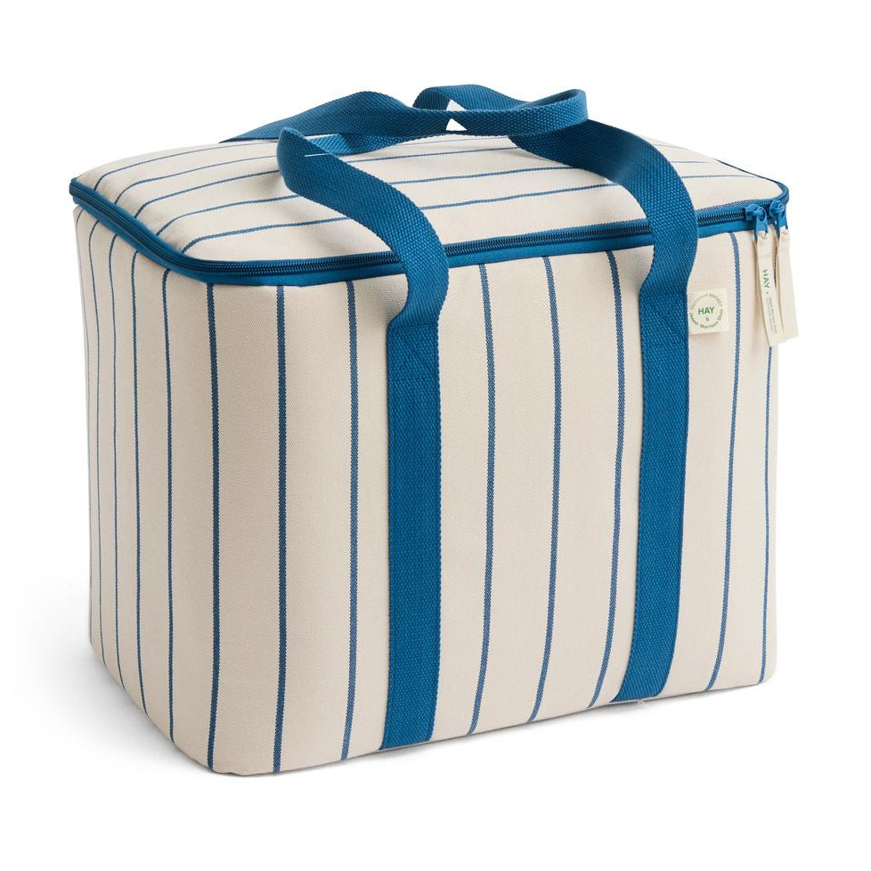 HAY Outdoor Market Cooler Bag - Medium - Beige with blue stripe