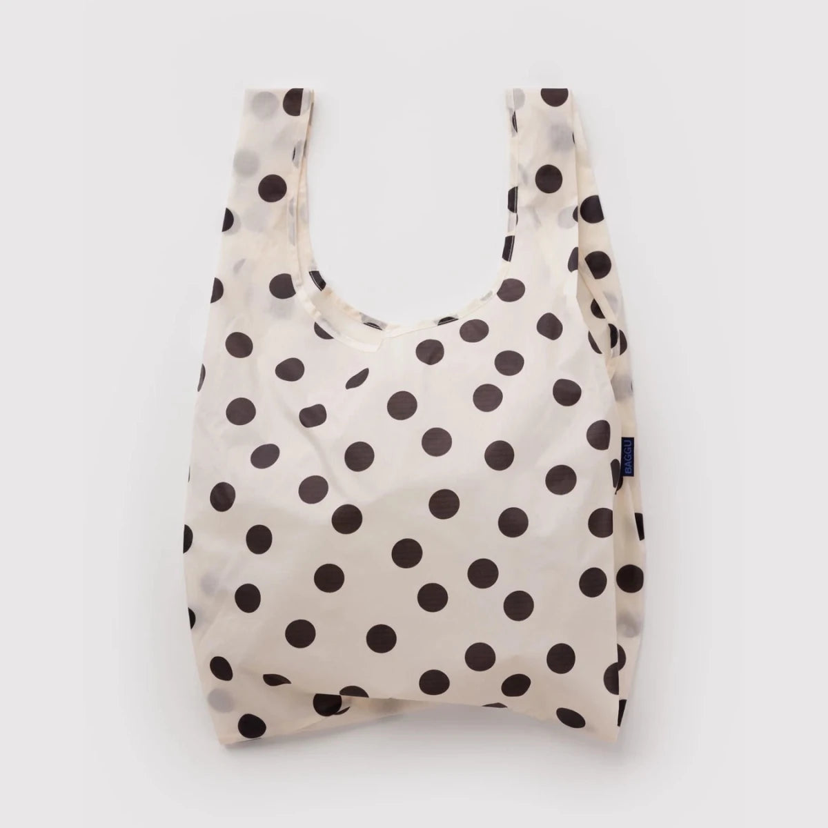 Cream and Black Polka Dot Baggu Bag