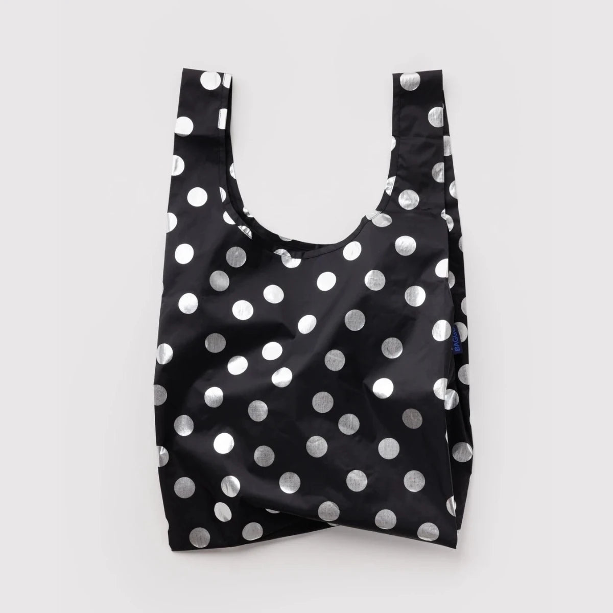 Silver Metallic Polka Dot Baggu Bag