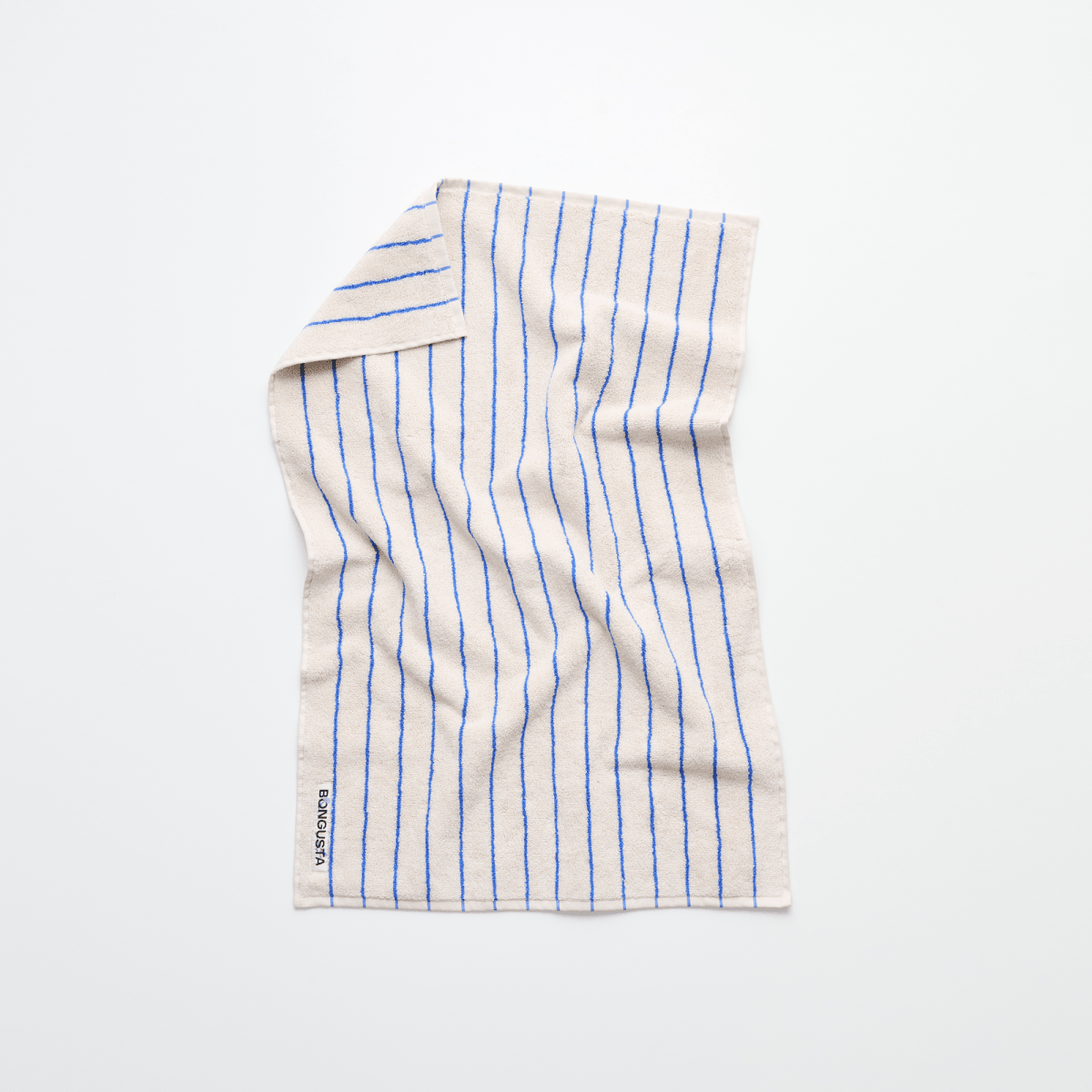 Bongusta Naram bathroom towel in Moonbeam and Ultramarine with soft, absorbent fabric and stylish design for bathroom use